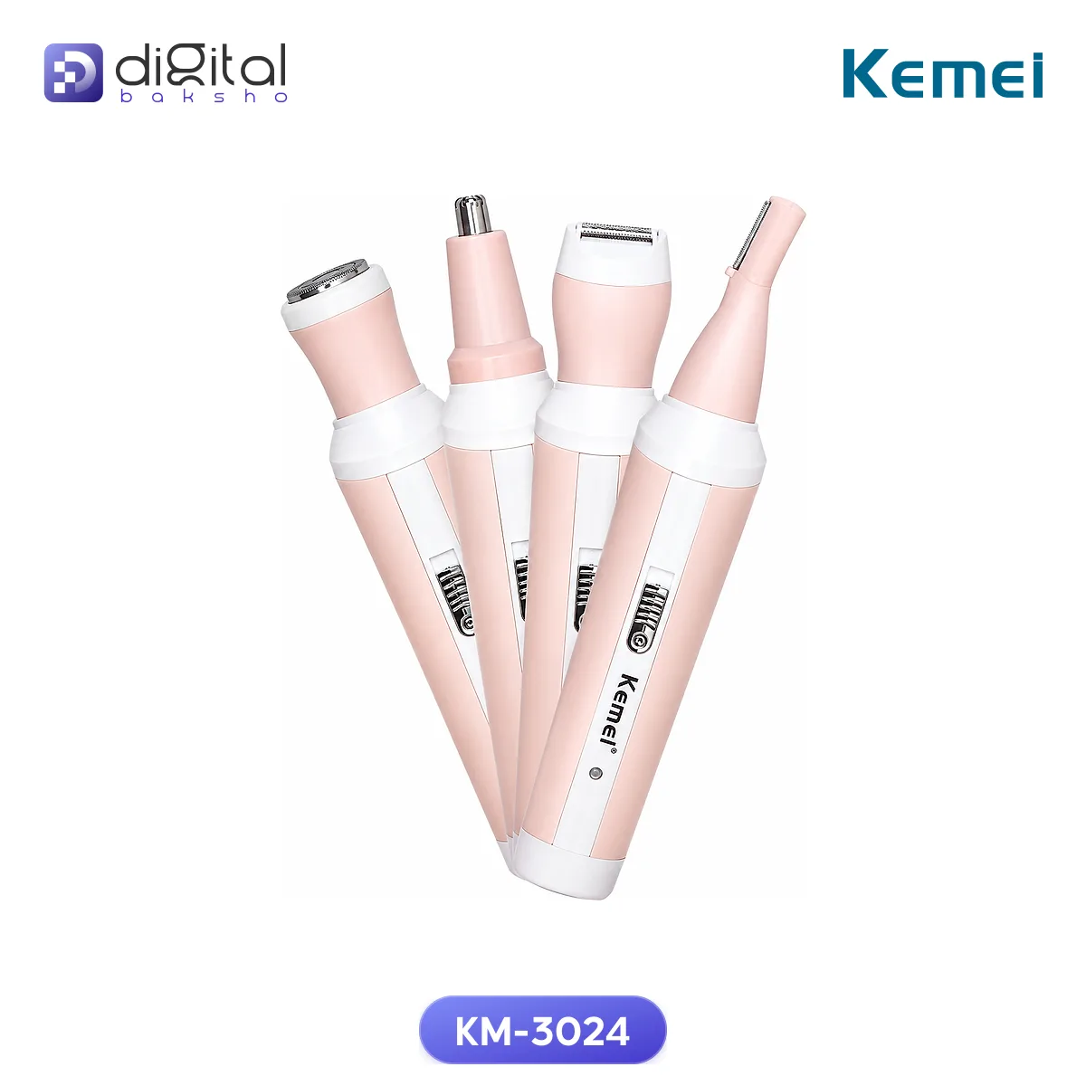 Kemei KM-3024 4-in-1 Lady Shaver & Trimmer - Cordless Rechargeable Hair Removal for Women alternate view