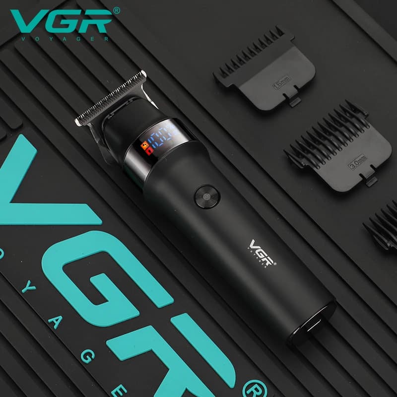 VGR V-987 Professional Hair & Beard Trimmer - 400 Min Runtime, USB-C, LED Display thumbnail 4
