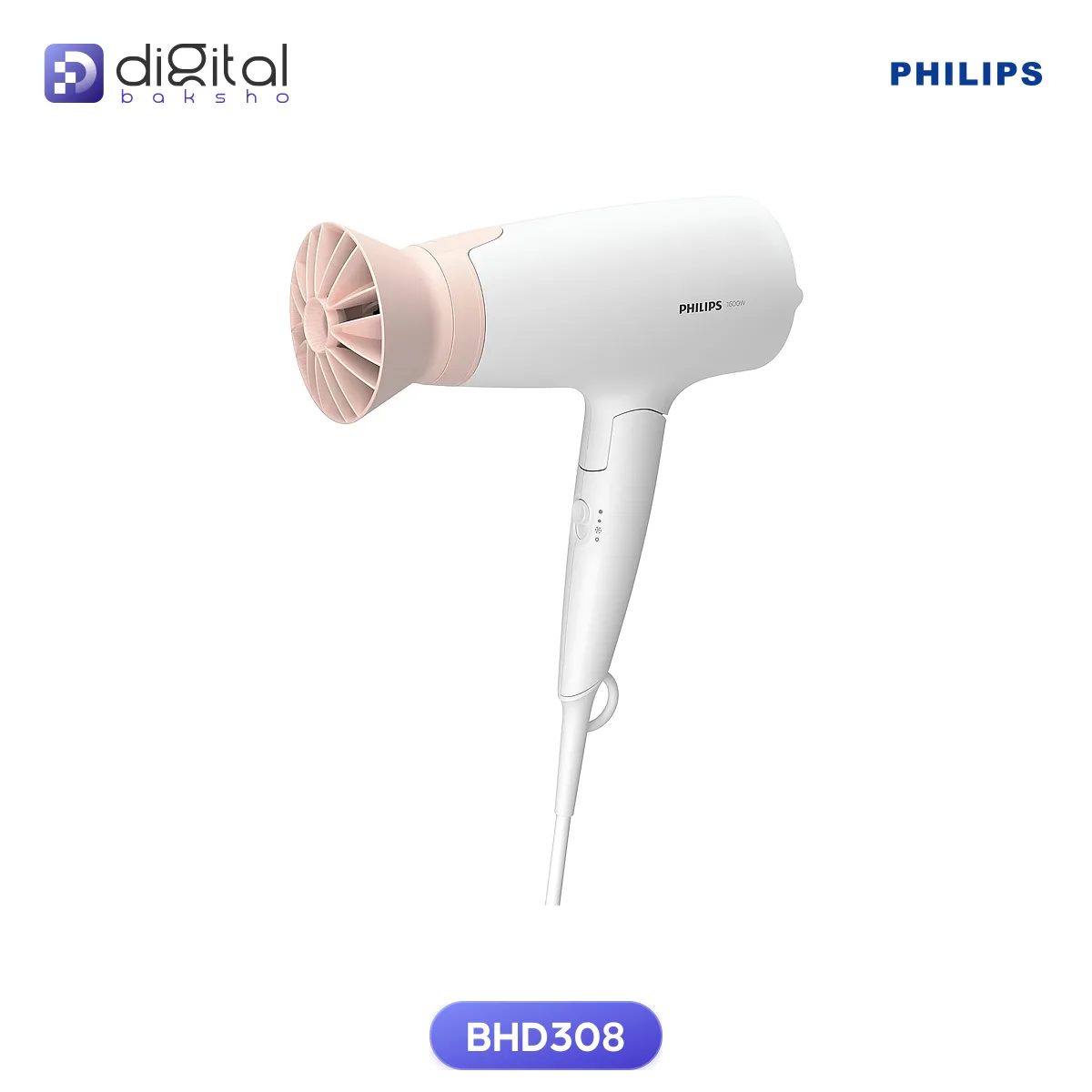 Philips BHD308 Professional Hair Dryer for All - 1600W ThermoProtect with Cool Shot