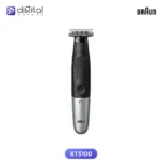 Braun XT5100 XT5 All-in-One Beard & Body Trimmer, Front view with trimmer head, black grip, power button