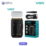 VGR V-353 Foil Shaver with Pop-Up Trimmer, Front view: shaver, cover, box, cable, brush